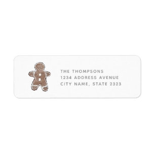 Gingerbrood Cookie Holiday Return Address Etiket