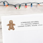 Gingerbrood Cookie Holiday Return Address Etiket