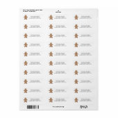Gingerbrood Cookie Holiday Return Address Etiket (Full Sheet)
