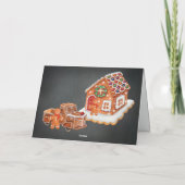 Gingerbrood Cookie House, Familie, Vrachtkerst Feestdagen Kaart (Achterkant)