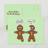 Gingerbrood Cookie Humor Green Holiday Briefkaart (Voorkant / Achterkant)