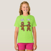 Gingerbrood Cookie Humor Green T-shirt (Voorkant volledig)