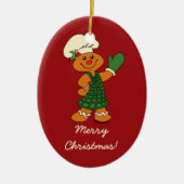 Gingerbrood Cookie Keramisch Ornament (Voorkant)