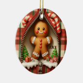 Gingerbrood Cookie Keramisch Ornament (Rechts)