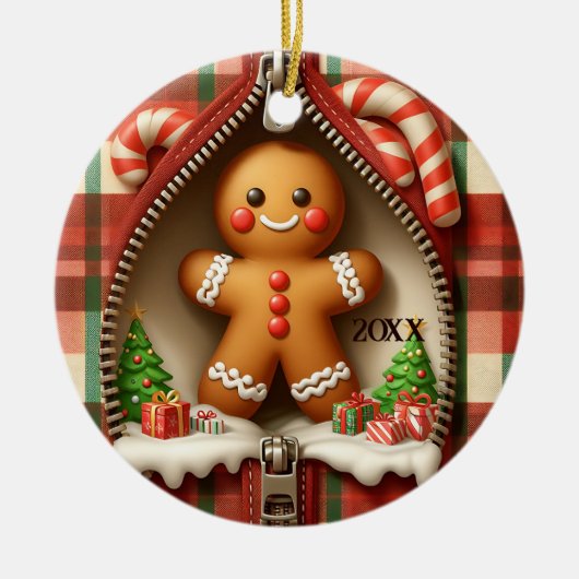 Gingerbrood Cookie Keramisch Ornament (Voorkant)