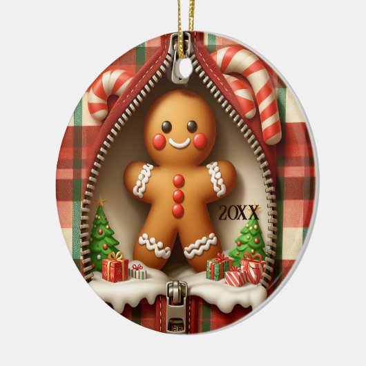 Gingerbrood Cookie Keramisch Ornament (Links)