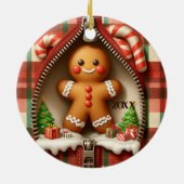 Gingerbrood Cookie Keramisch Ornament (Achterkant)