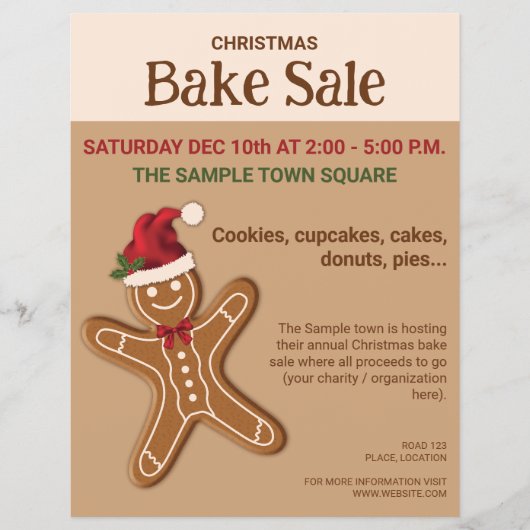 Gingerbrood Cookie-kerstboomverkoop Flyer (Voorkant)