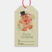 Gingerbrood Cookie kerstcadeautje Label Cadeaulabel (Voorkant)