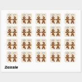Gingerbrood Cookie-kerstHumor Vierkante Sticker (Vel)
