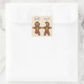 Gingerbrood Cookie-kerstHumor Vierkante Sticker (Tas)
