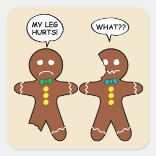 Gingerbrood Cookie-kerstHumor Vierkante Sticker