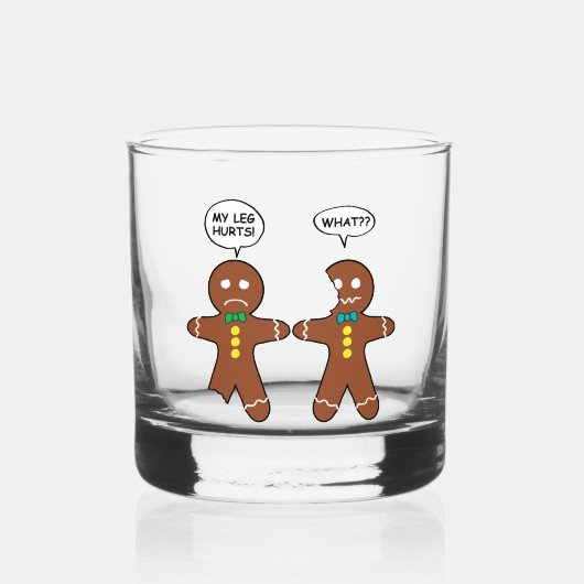 Gingerbrood Cookie-kerstHumor Whisky Glas (Voorkant)