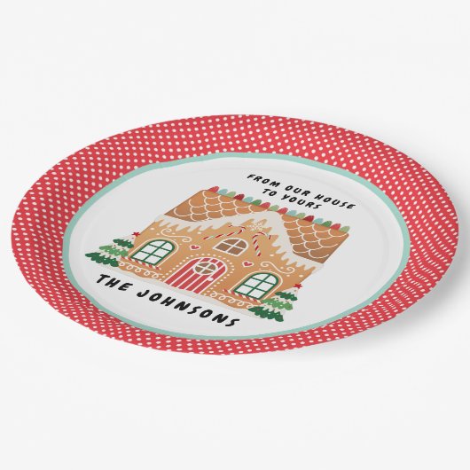 Gingerbrood Cookie | Kerstkoekjesruil Papieren Bordje (Gekanteld)