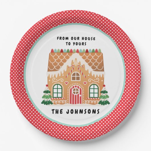 Gingerbrood Cookie | Kerstkoekjesruil Papieren Bordje (Voorkant)