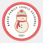 Gingerbrood Cookie | Kerstkoekjesruil Ronde Sticker (Voorkant)