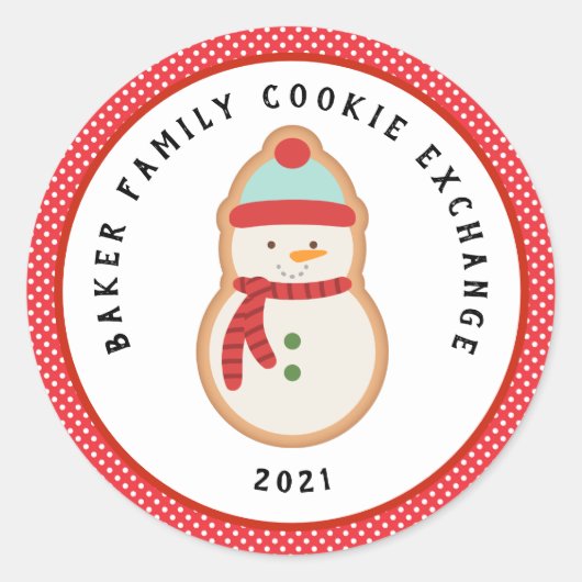 Gingerbrood Cookie | Kerstkoekjesruil Ronde Sticker (Voorkant)