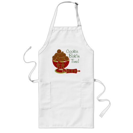 Gingerbrood Cookie Kerstmis Apron Lang Schort (Voorkant)