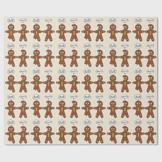 Gingerbrood Cookie Kerstmis Cadeaupapier (Vlak)