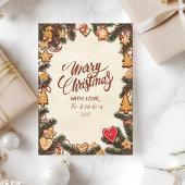 Gingerbrood Cookie Kerstmis Feestdagenkaart