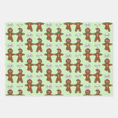 Gingerbrood Cookie Kerstmis Inpakpapier Vel (Voorkant)