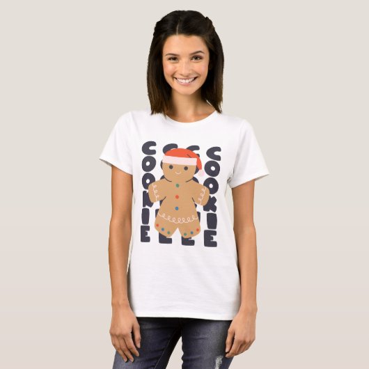 Gingerbrood Cookie Kerstmis T-shirt (Voorkant volledig)