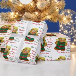 Gingerbrood Cookie Letter uit Kerstmis Cadeaupapier