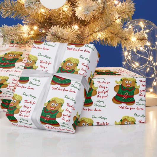 Gingerbrood Cookie Letter uit Kerstmis Cadeaupapier (Feestdagen)