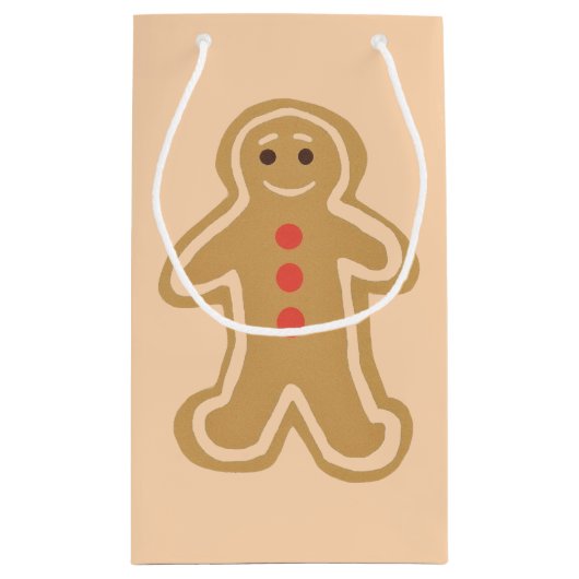 Gingerbrood Cookie Light Cream Glossy Gift Bag Klein Cadeauzakje (Achterkant)