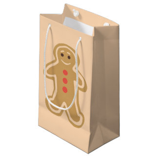 Gingerbrood Cookie Light Cream Glossy Gift Bag Klein Cadeauzakje