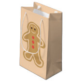 Gingerbrood Cookie Light Cream Glossy Gift Bag Klein Cadeauzakje (Achterkant Gekanteld)