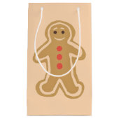 Gingerbrood Cookie Light Cream Glossy Gift Bag Klein Cadeauzakje (Voorkant)