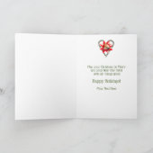 Gingerbrood Cookie Man Candy Cane Heart Kerstmis Feestdagen Kaart (Binnen)