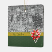 Gingerbrood Cookie Man Candy Cane Holiday Foto Keramisch Ornament (Links)