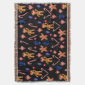 Gingerbrood Cookie-Man en feestdag Deken (Voorkant Verticaal)