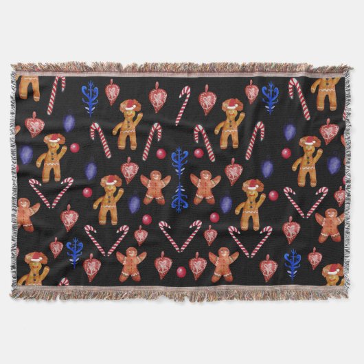 Gingerbrood Cookie-Man en feestdag Deken (Voorkant)