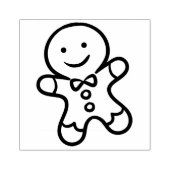 Gingerbrood Cookie Man Kerstmis Rubber Stempel (Afrduk)