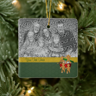 Gingerbrood Cookie Mannen Holiday Foto Keramisch Ornament