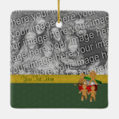 Gingerbrood Cookie Mannen Holiday Foto Keramisch Ornament (Achterkant)