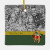 Gingerbrood Cookie Mannen Holiday Foto Keramisch Ornament (Voorkant)