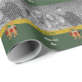 Gingerbrood Cookie Mannen Holiday Fotosjabloon Cadeaupapier (Rol Hoek)