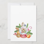 Gingerbrood Cookie Merry Little Kerstparty Kaart (Achterkant)