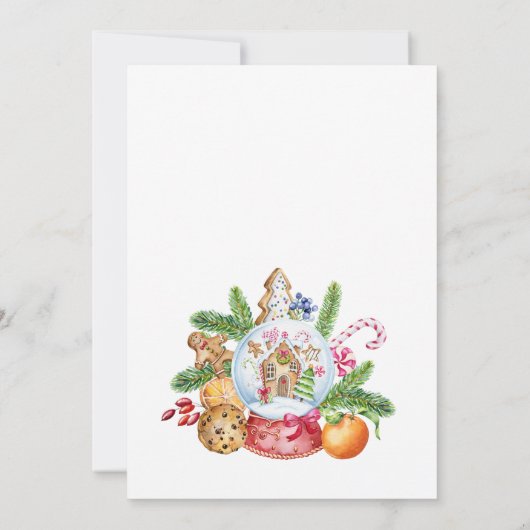 Gingerbrood Cookie Merry Little Kerstparty Kaart (Achterkant)