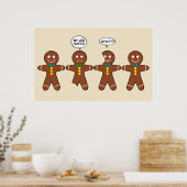 Gingerbrood Cookie Mijn been Hurts Kerstmis Poster (Keuken)