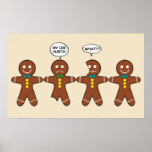 Gingerbrood Cookie Mijn been Hurts Kerstmis Poster (Voorkant)