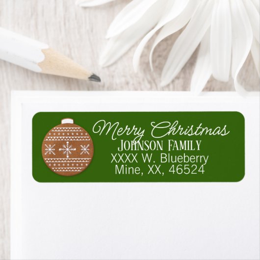 Gingerbrood Cookie Ornament Kerstmis Etiket (Insitu)