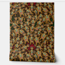 Gingerbrood Cookie Pattern Behang