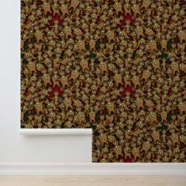 Gingerbrood Cookie Pattern Behang