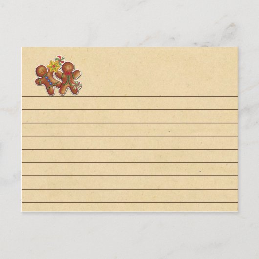 Gingerbrood Cookie Recipcard Briefkaart (Voorkant)
