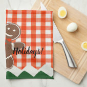 Gingerbrood Cookie Red Check Gingham Theedoek (Quarter Fold)